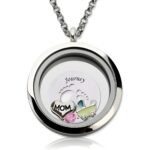 Floating baby feet locket necklace for moms