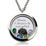 Floating crystal living locket necklace for family stories