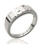 Engraved men's dad ring honoring his strength