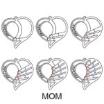 Carry Their Love Close – Engraved Heart Birthstone Necklace for Cherished Moms - Image 2
