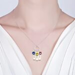 Carry Their Love Close – Engraved Sterling Silver Birthstone Bar Necklace for Cherished Moms - Image 2