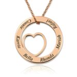 Engraved rose gold name necklace for mom