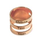 Embrace Her Story – Rose Gold Three-Name Ring – A Cherished Keepsake for Mom and Grandma - Image 3