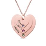 Embrace Eternal Love – Triple Heart Birthstone Necklace – A Timeless Treasure for Your Loved Ones - Image 2