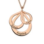 Embrace Family Love – Engraved Rose Gold Drop Necklace – A Cherished Keepsake for Mom and Grandma - Image 2