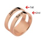 Embrace Love's Bond – Engraved Two-Name Rose Gold Ring – A Cherished Keepsake for Mom - Image 2