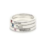 Celebrate Her Story – Stackable Name & Birthstone Ring – A Cherished Tribute for Mom - Image 2