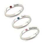 Personalized name and birthstone ring for Mom
