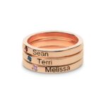 Embrace Her Heart – Stackable Name & Birthstone Ring – A Cherished Tribute for Mom - Image 2