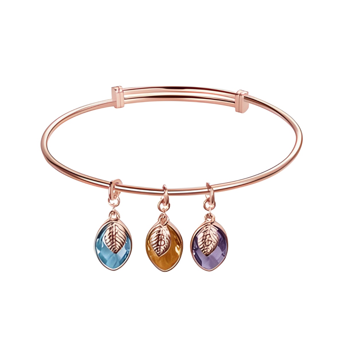 Personalized birthstone bangle for mom's love
