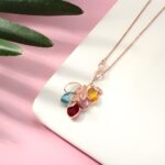 Embrace Eternal Bonds – Birthstone Infinity Necklace with Initial Leaves – A Cherished Family Keepsake - Image 3
