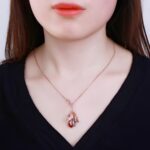 Embrace Eternal Bonds – Birthstone Infinity Necklace with Initial Leaves – A Cherished Family Keepsake - Image 4