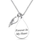 Embrace a Loved One’s Touch – Teardrop Fingerprint Necklace with Angel Wing – A Heartfelt Keepsake for Cherished Memories - Image 2
