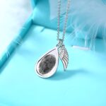 Embrace a Loved One’s Touch – Teardrop Fingerprint Necklace with Angel Wing – A Heartfelt Keepsake for Cherished Memories - Image 3