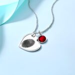 Carry Their Unique Touch – Heart-Shaped Fingerprint Necklace with Birthstone – A Cherished Keepsake for Loved Ones - Image 2