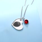 Carry Their Unique Touch – Heart-Shaped Fingerprint Necklace with Birthstone – A Cherished Keepsake for Loved Ones - Image 3