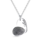 Fingerprint heart necklace with name for cherished memories