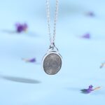 Carry Their Touch Close – Fingerprint Ellipse Necklace in Sterling Silver – A Heartfelt Keepsake for Loved Ones - Image 4