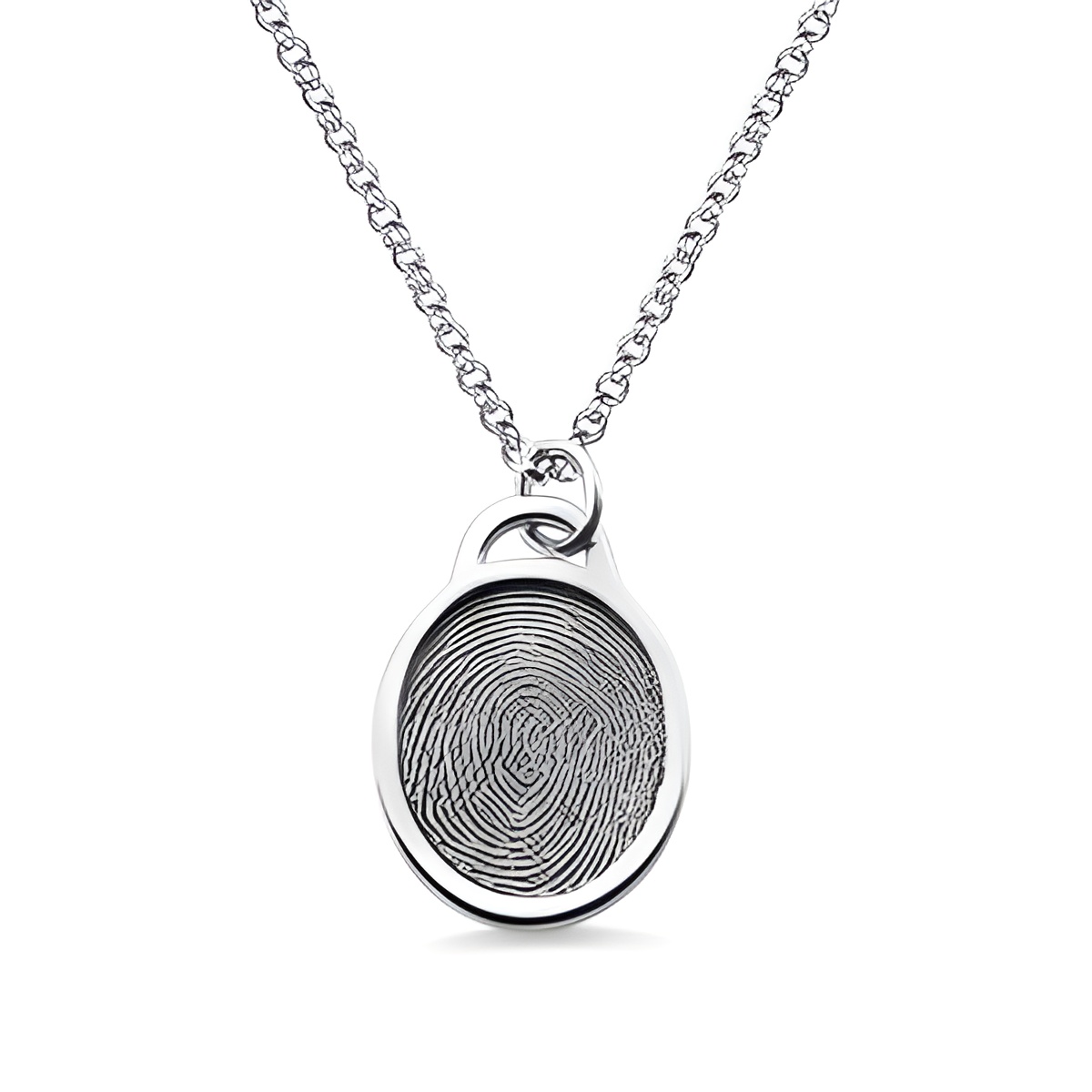 Fingerprint ellipse necklace for heartfelt connections