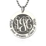 Personalized monogram necklace for graduation dreams
