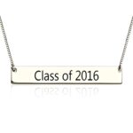 Engraved sterling silver graduation necklace for celebrations