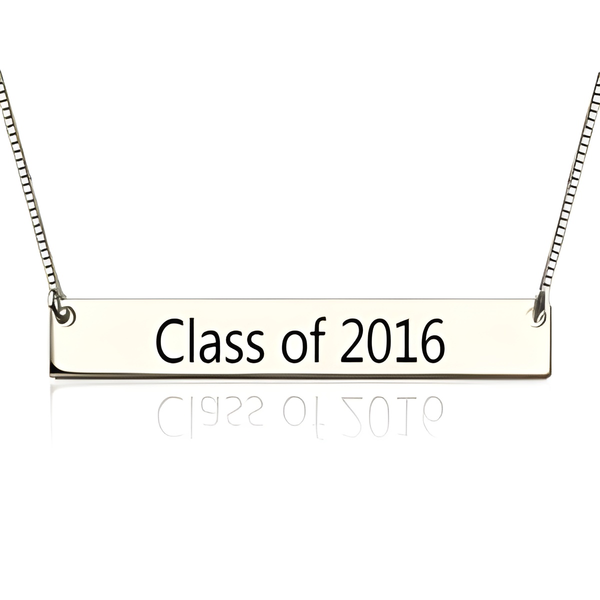 Engraved sterling silver graduation necklace for celebrations