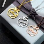 Honor Their Wisdom – Custom Apple Name Necklace – A Heartfelt Graduation Tribute for Teachers - Image 3