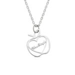 Custom apple name necklace for teachers