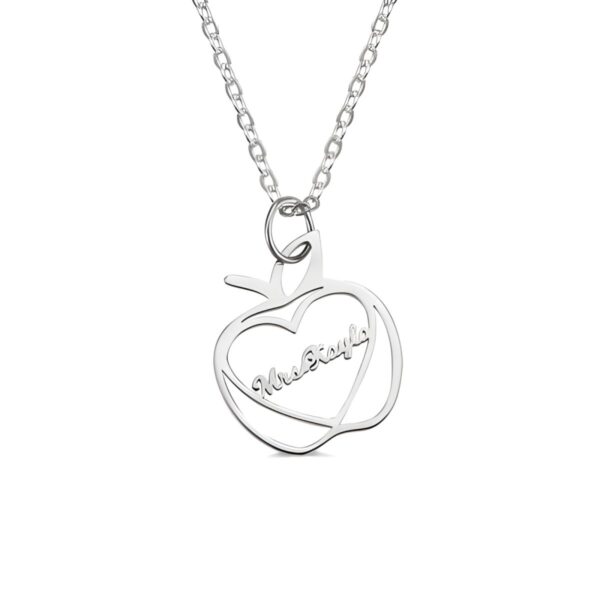 Custom apple name necklace for teachers