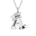 Custom initial necklace for graduates celebrating achievements