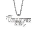 Custom graduation necklace with name and year