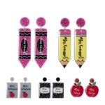 Custom name pencil earrings for teachers and education lovers