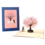 3D cherry blossom anniversary card for heartfelt moments
