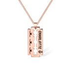 Embrace Bold Identity – Engraved Razor Blade Necklace for Him – A Statement of Strength and Connection - Image 2