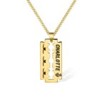 Embrace Bold Identity – Engraved Razor Blade Necklace for Him – A Statement of Strength and Connection - Image 3