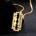 Embrace Bold Identity – Engraved Razor Blade Necklace for Him – A Statement of Strength and Connection - Image 4