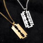 Embrace Bold Identity – Engraved Razor Blade Necklace for Him – A Statement of Strength and Connection - Image 7