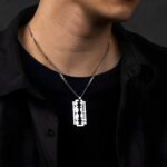 Embrace Bold Identity – Engraved Razor Blade Necklace for Him – A Statement of Strength and Connection - Image 8