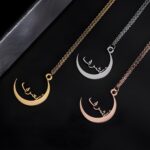 Embrace Your Heritage – Moon Pendant Arabic Name Necklace – A Timeless Treasure for Her - Image 4