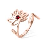 Embrace Your Story – Birthstone & Birthflower Sterling Silver Ring – A Cherished Token for Her Special Moments - Image 3