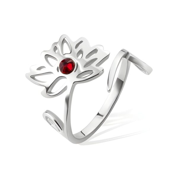 Personalized birthstone flower ring for her story