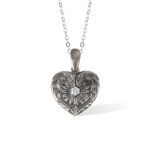 vintage heart wings locket necklace for cherished memories