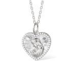 3D Embossed Heart Locket Necklace for Mom
