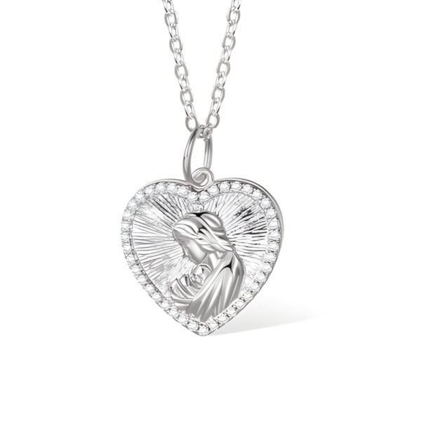 3D Embossed Heart Locket Necklace for Mom
