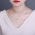 Embrace Timeless Love – Handcrafted Silver Birthstone Bar Necklace – A Cherished Keepsake for Her - Image 5