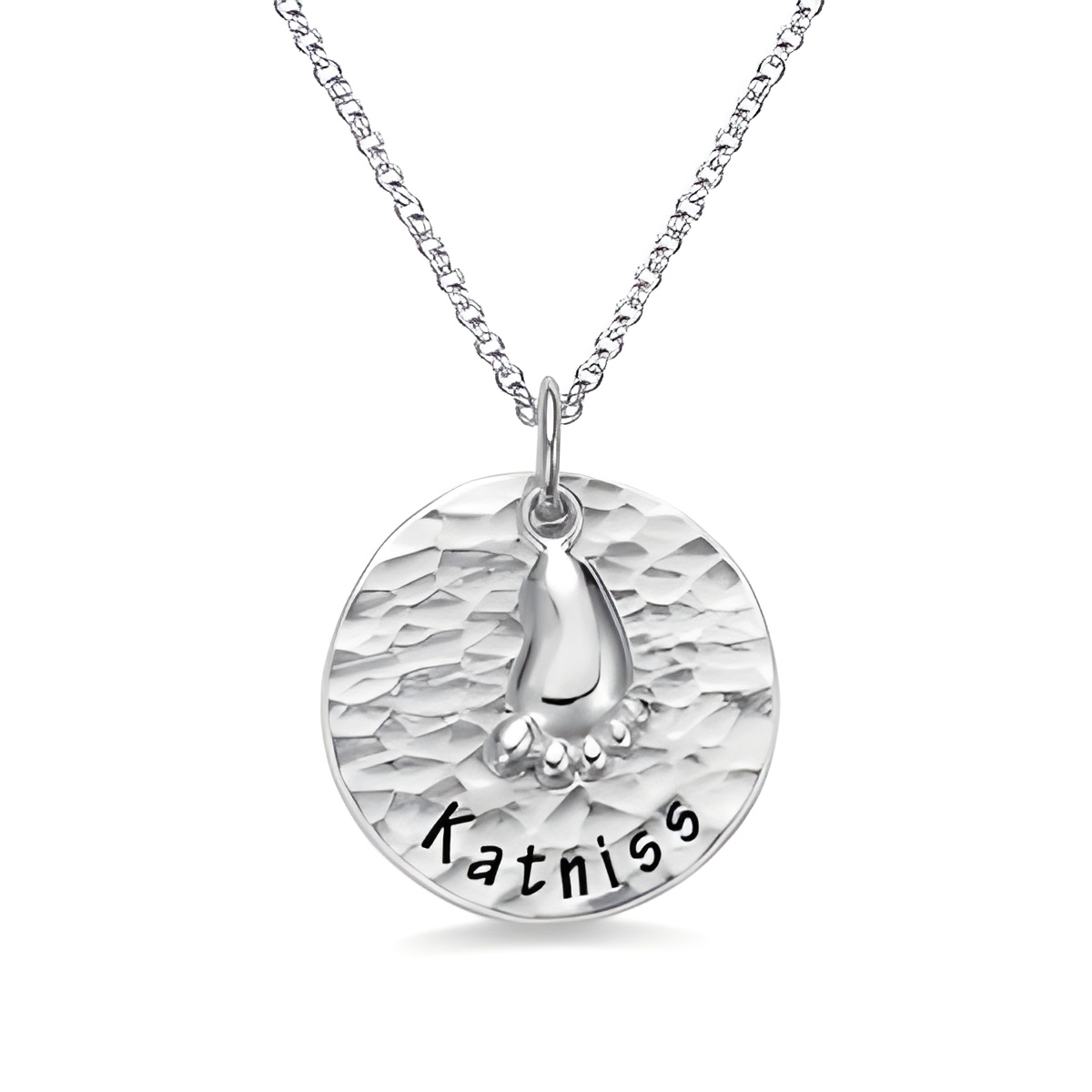 Handcrafted silver baby feet necklace for new moms