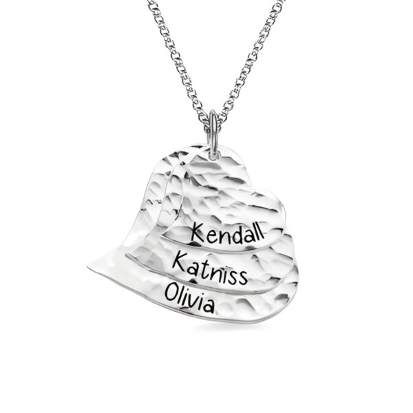 Personalized silver heart necklace for cherished moments