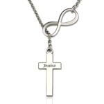Infinity Cross Name Necklace for eternal faith