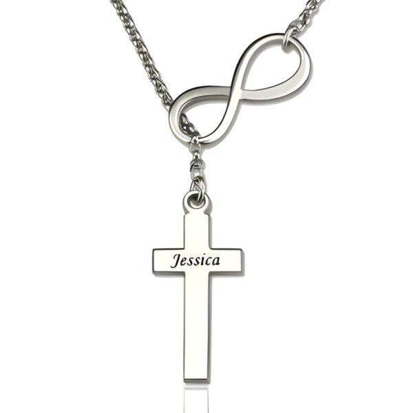 Infinity Cross Name Necklace for eternal faith