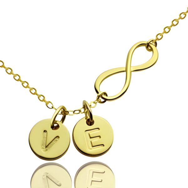 Infinity necklace with initial charm for loved ones